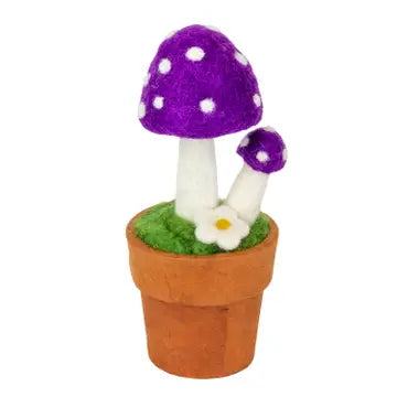 Felted Potted Mushroom