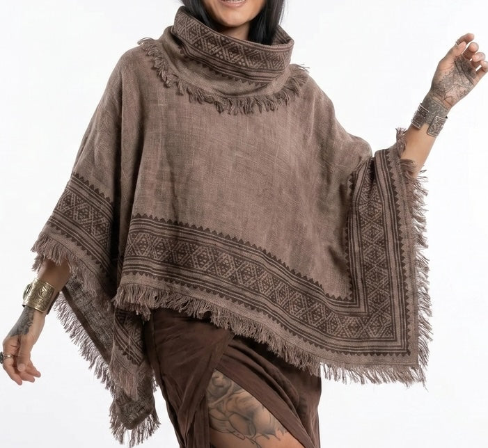 Poncho: Hand-Block Printed