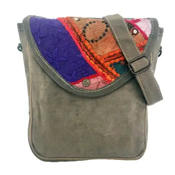 Crossbody: Vintage Textile Trimmed