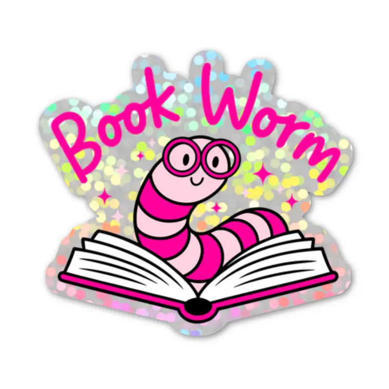 Sticker: Glitter Book Worm