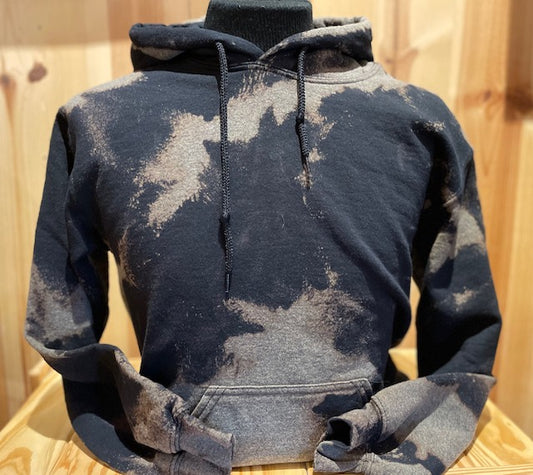 Hood Sweatshirt: Bleached Black and Beige