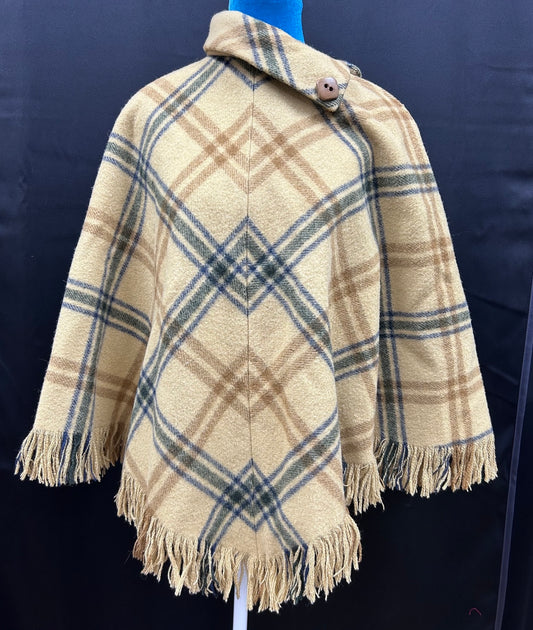 Poncho: Vintage Tartan Wool (Second Chances)