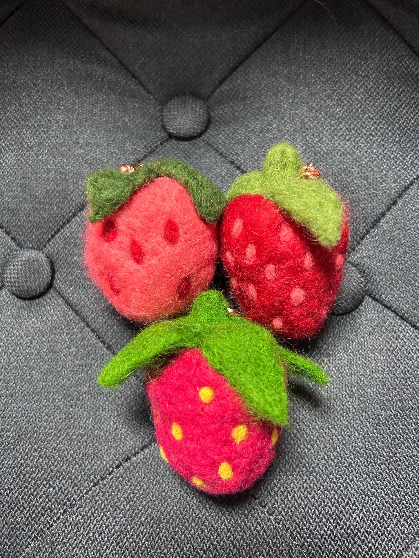 Bag Charm: Felted Strawberry