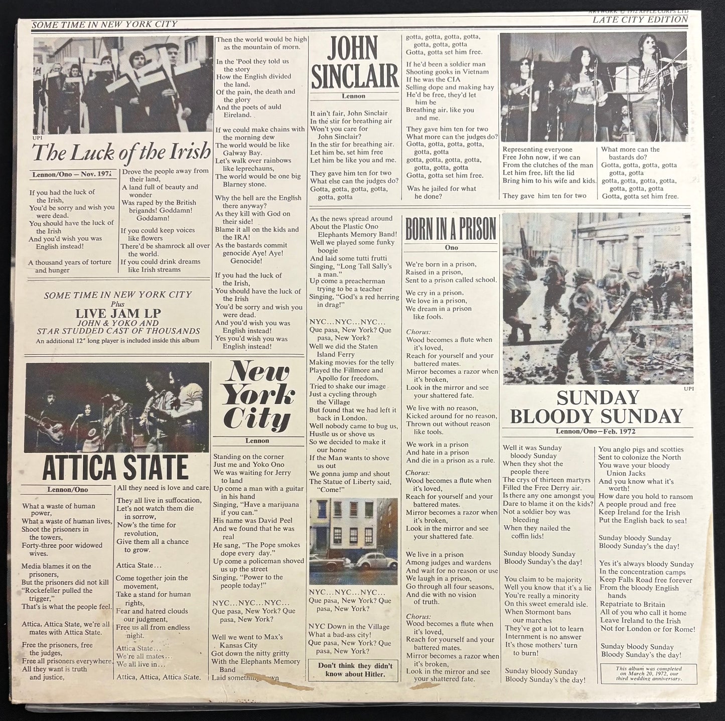 Plastic Ono Band Some Time in New York (JH)