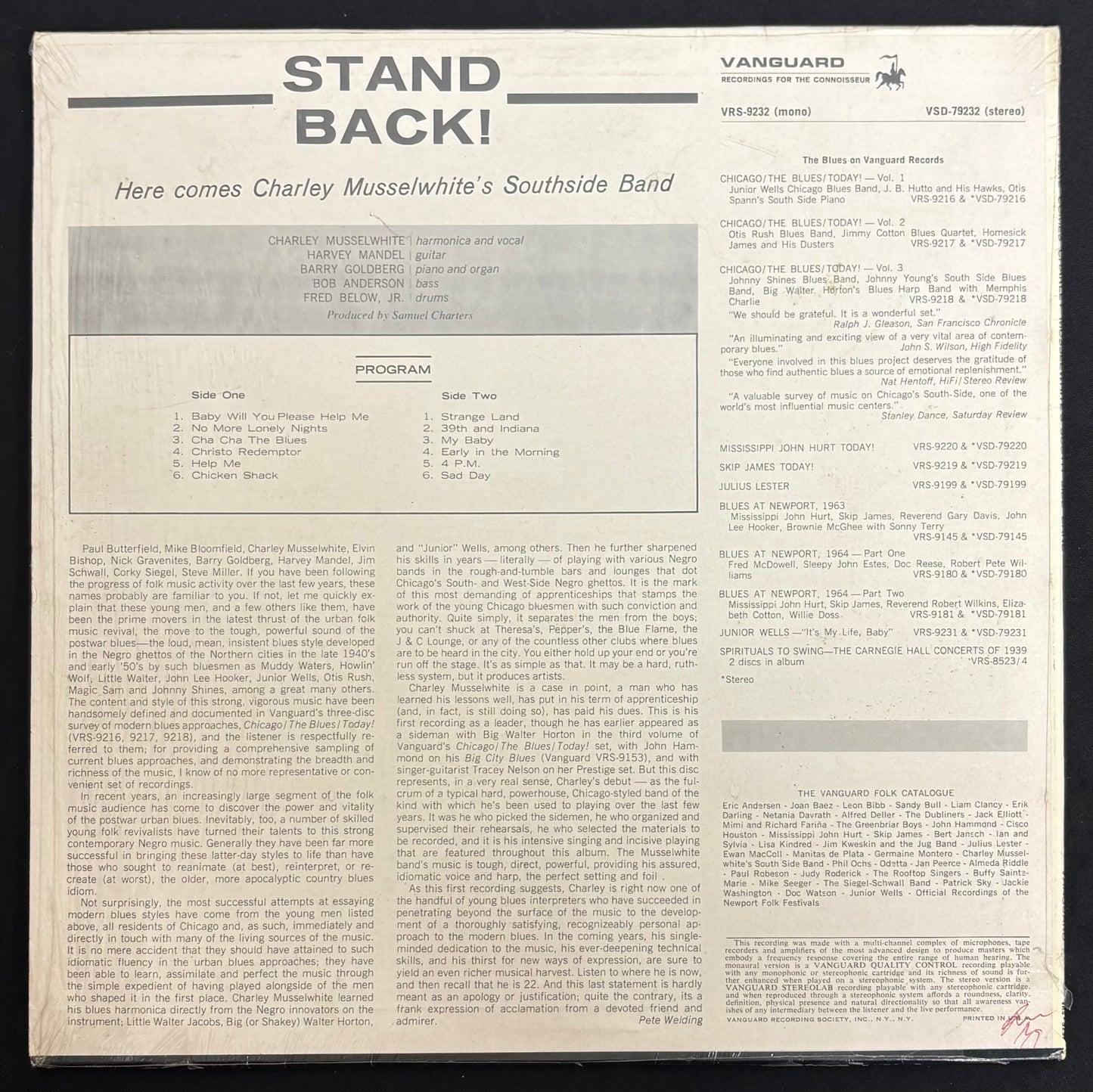 Musselwhite, Charley - Stand Back! Here Comes Charley Musselwhite's South Side Band (JH)