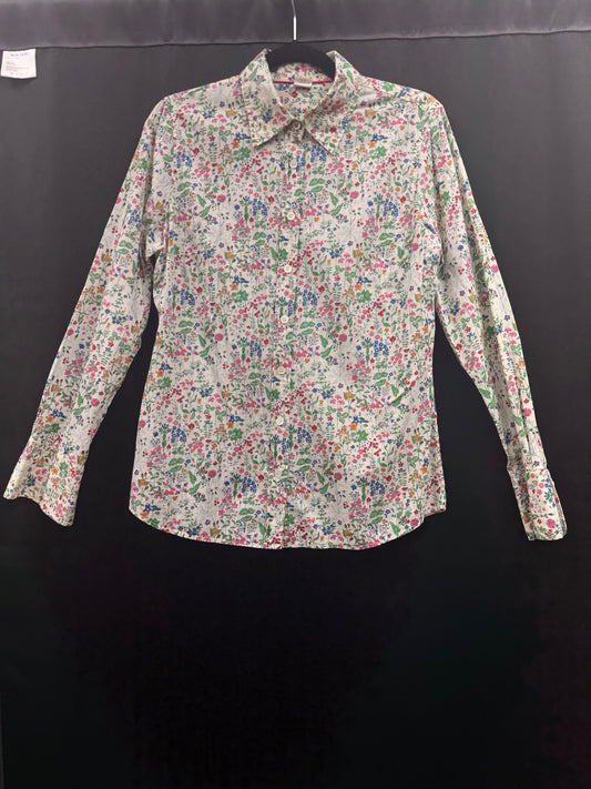 Blouse: Vintage J Crew Tiny Floral - Size Medium