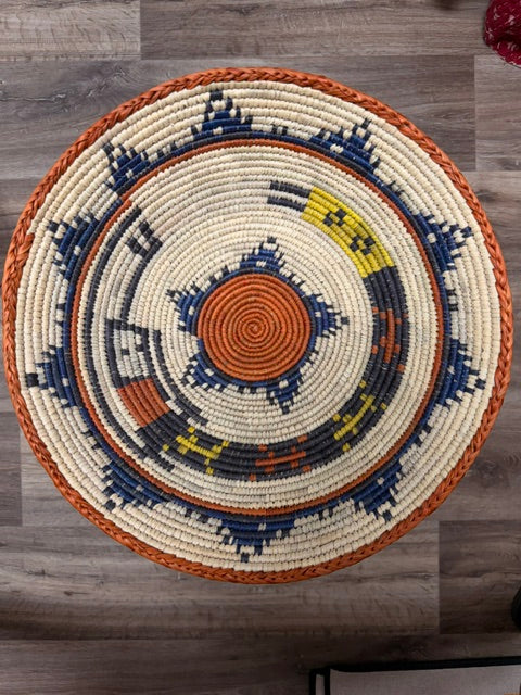 Basket: Handcrafted Flat Decorative Basket