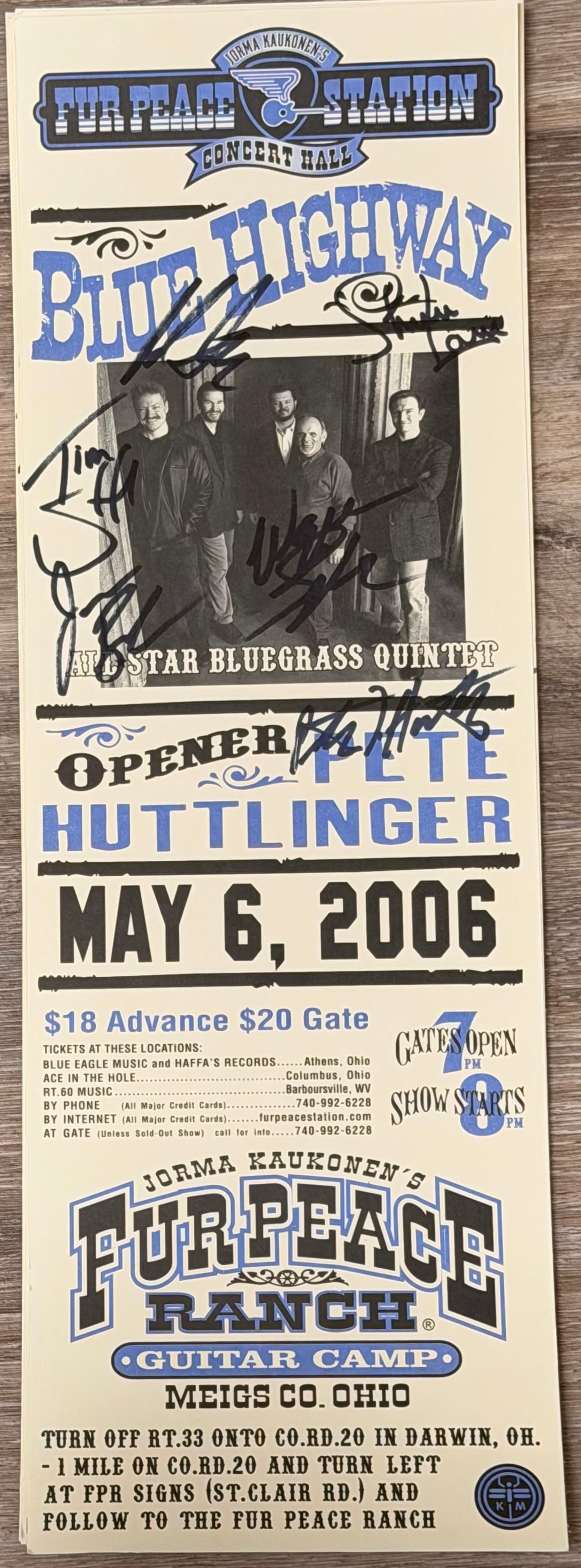 FPS - 05/06/2006 Blue Highway with Pete Huttlinger (SIGNED)