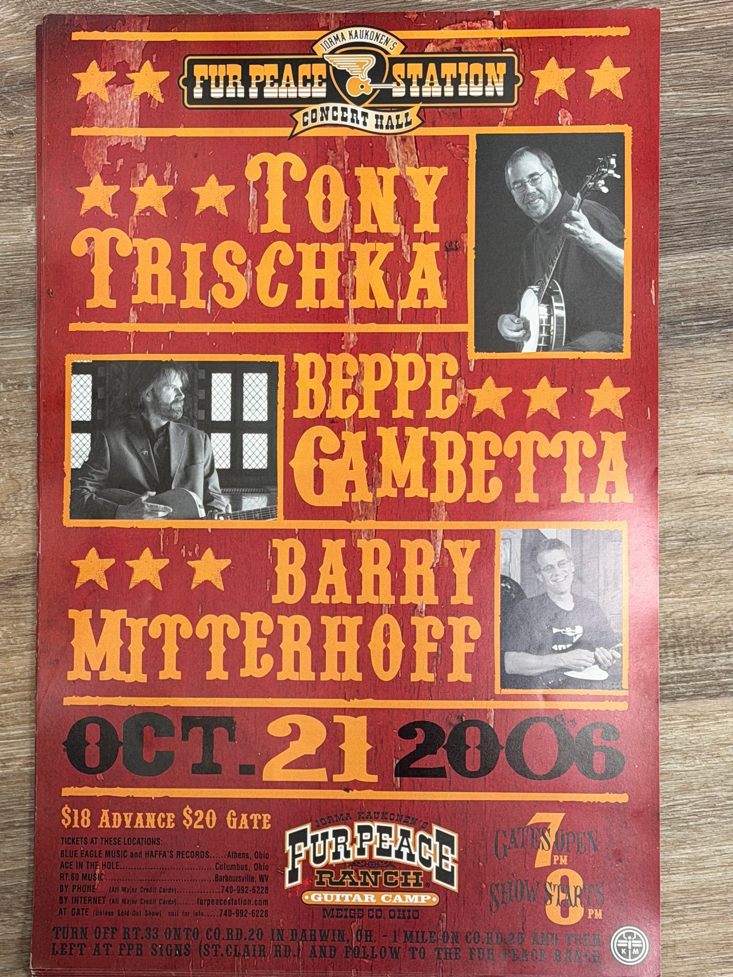 FPS - 10/21/2006 Tony Trischka, Beppe Gambetta, Barry Mitterhoff (UNSIGNED)