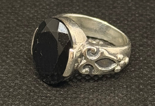 Rings: Silpada Sterling Silver Black Chalcedony Onyx (Second Chances)