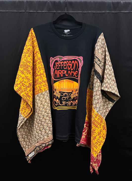 Upcycled Kantha Tee: Jefferson Airplane (Day City