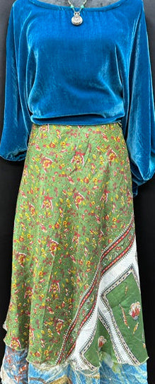 Skirt: Recycled Sari Wrap Skirt (Two Designs)