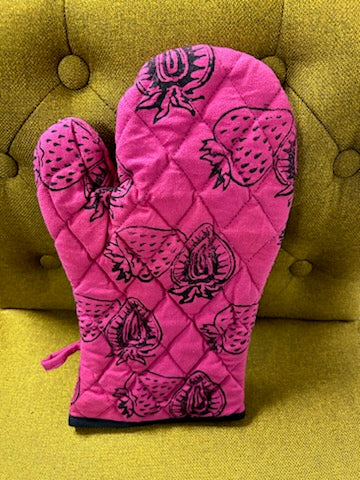 Oven Mitt: Blockprint Cotton