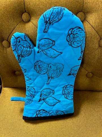 Oven Mitt: Blockprint Cotton