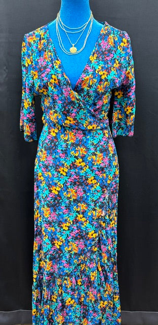 Dress: Floral wrap dress. (Second Chances)