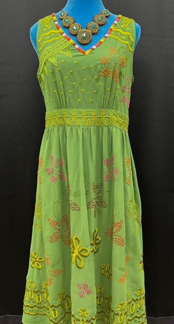 Dress: Embroidered Chiffon Dress (Second Chances)