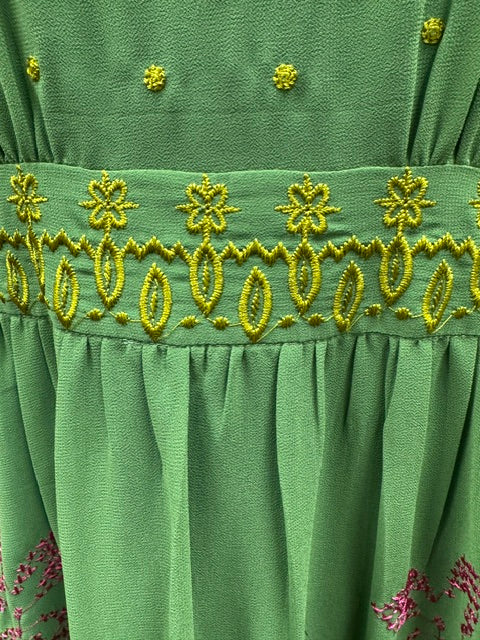 Dress: Embroidered Chiffon Dress (Second Chances)