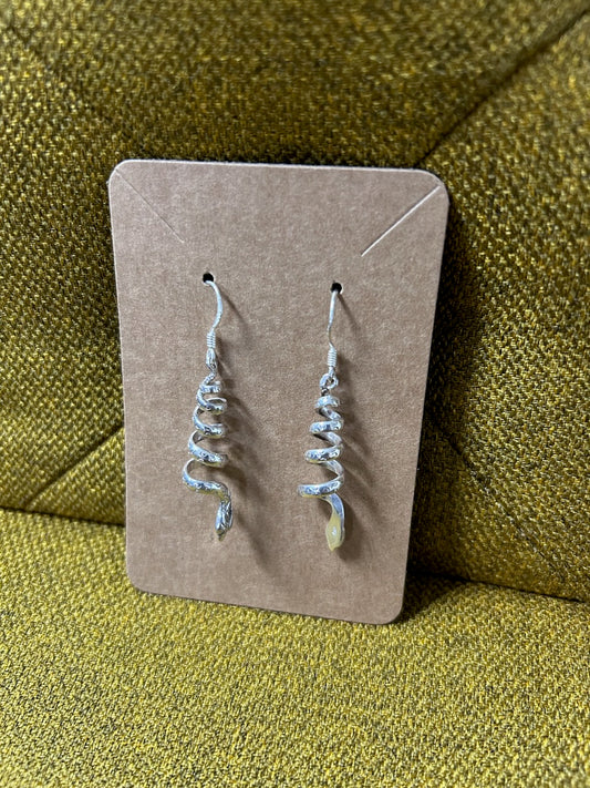 Earrings: Sterling Silver Coiled Snake