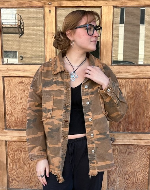 Jacket: Raw Edge Denim Camo