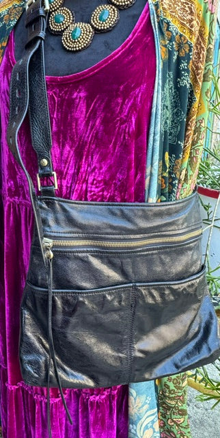 Purse: Hobo Brand Crackle Paten Leather Crossbody (Second Chances)