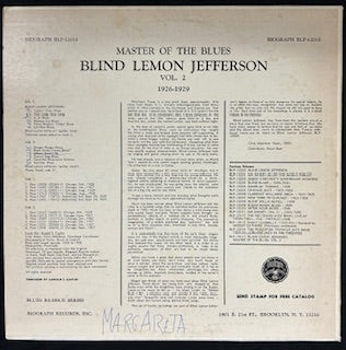 Jefferson, Blind Lemon - Master of the Blues Vol. 2 (1926-1929) (JK)