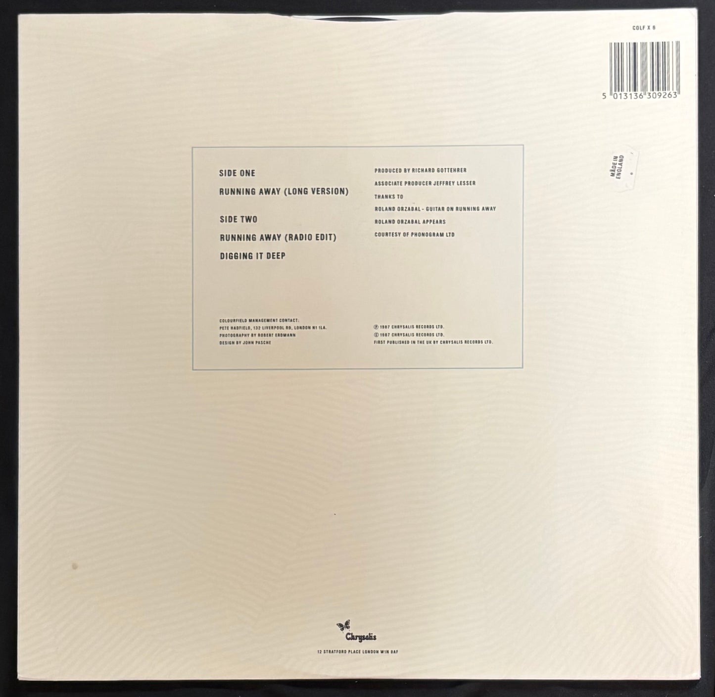 The Colourfield - Running Away  (JH)