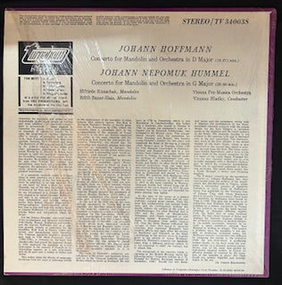 International: Hoffman, Johann; Hummel, Johann Nepomuk - Concerto for Mandolin and Orchestra (JK)