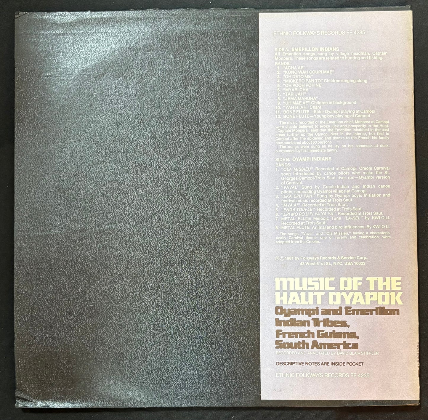 International: Compilation - Music of the Haut Oyapok / Oyampi And Emerillon Indian Tribes, French Guiana, South America (JK)