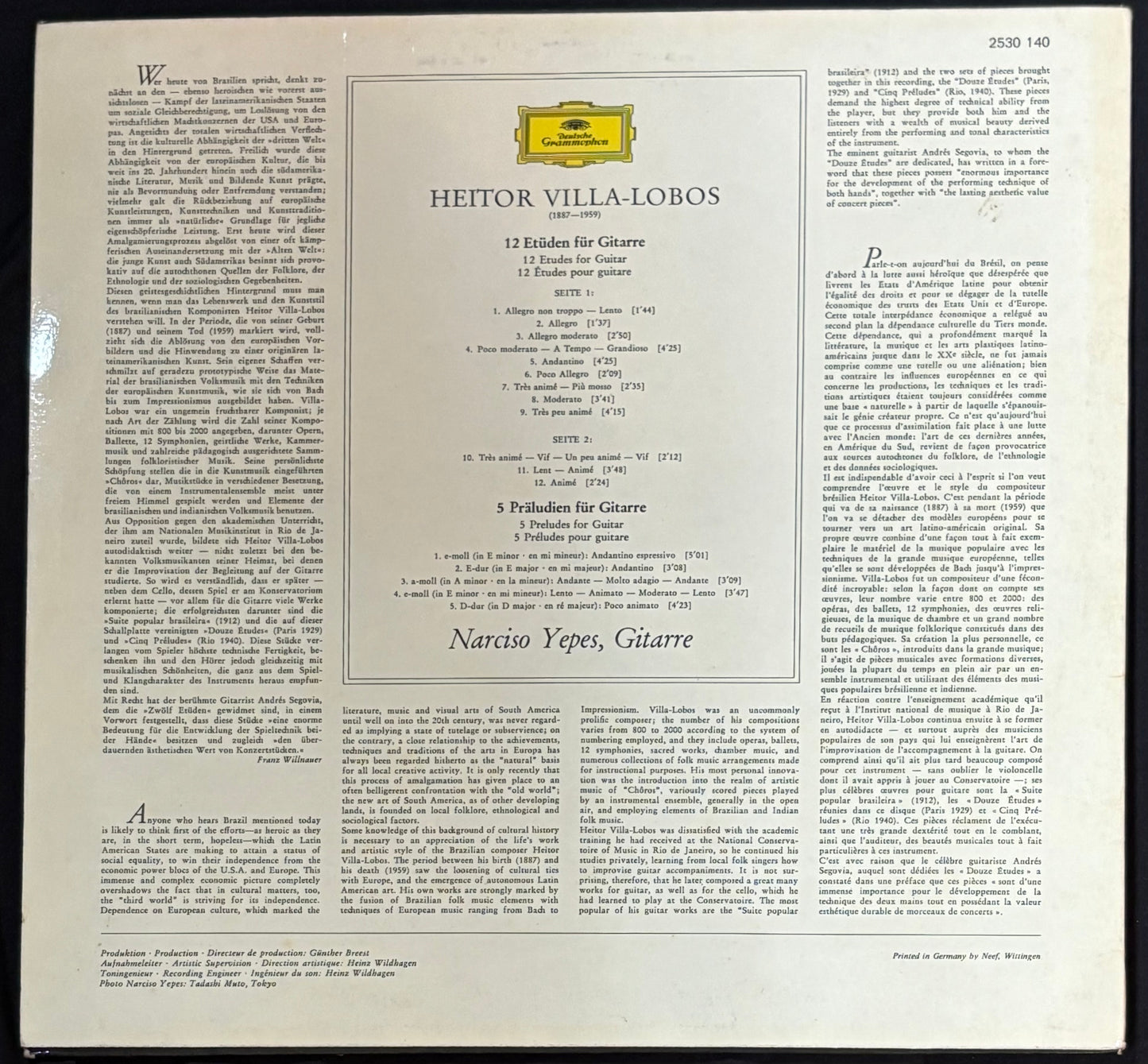 International: Yepes, Narciso  - Heitor Villa-Lobos (JK)