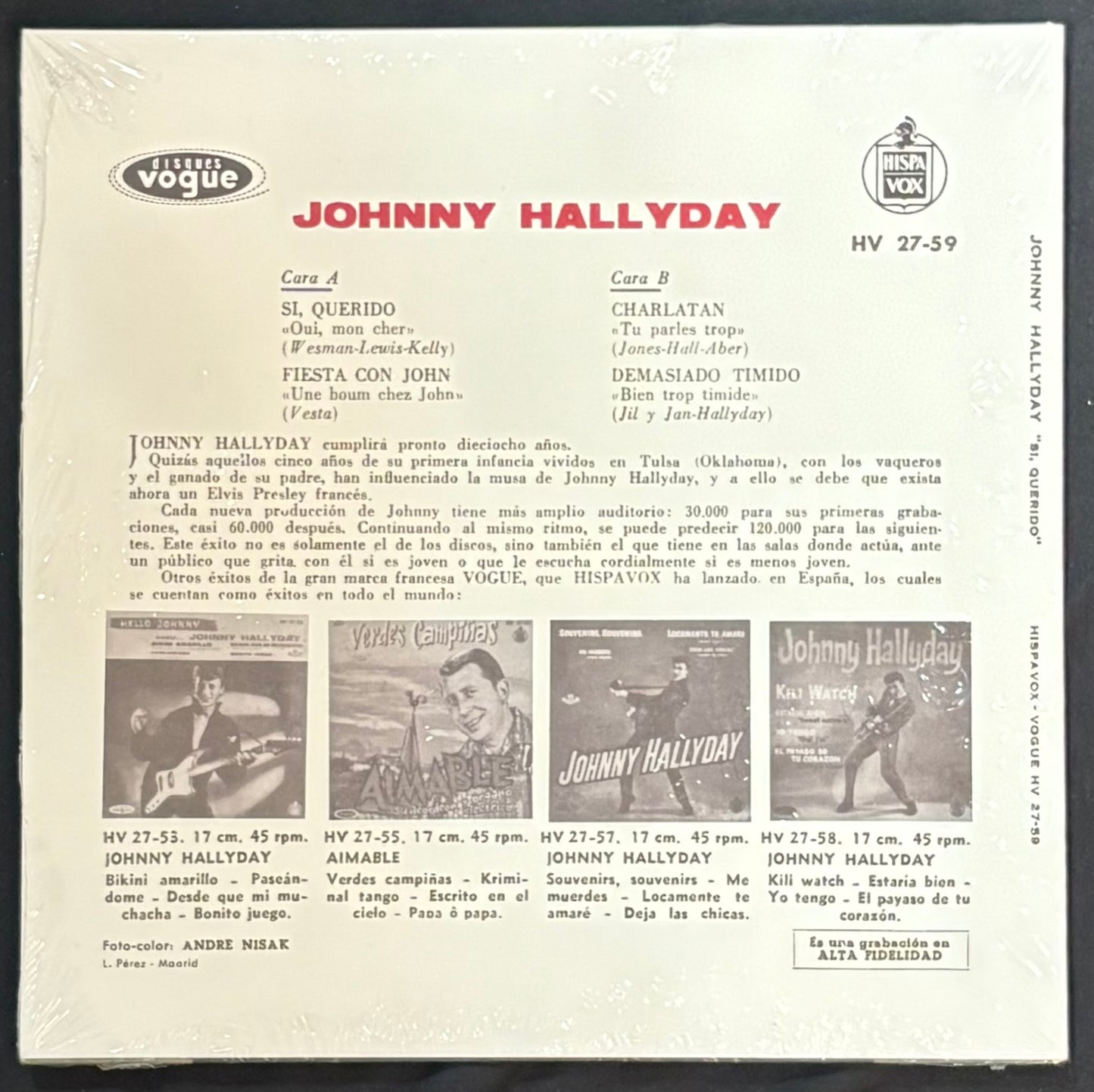 International: 7” Hallyday, Johnny - SI, QUERIDO (JK)