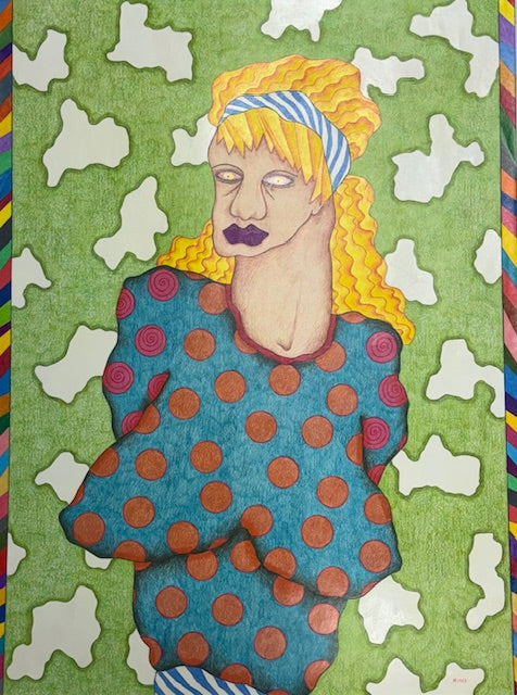 Malles Meje Art: Original Art Entitled: Young Woman Looking For Love. 1983