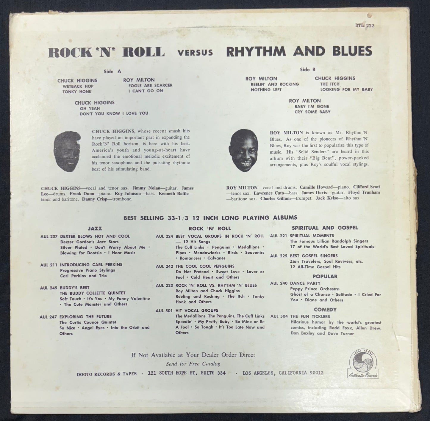 Chuck Higgins & Roy Milton - Rock ‘n’ Roll Versus Rhythm And Blues (JK)