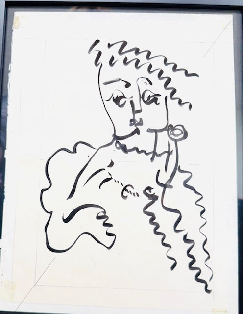 Malles Meje Art: Original Art Entitled: Pencil sketch of All Dressed Up And Ready To Party (Larger piece in collection)