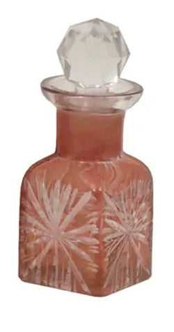 Victorian Hand-Cut Rose Glass Perfume Bottle
