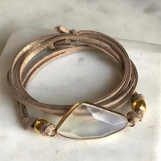 Bracelet: Oooh Opal & Microsuede Wrap