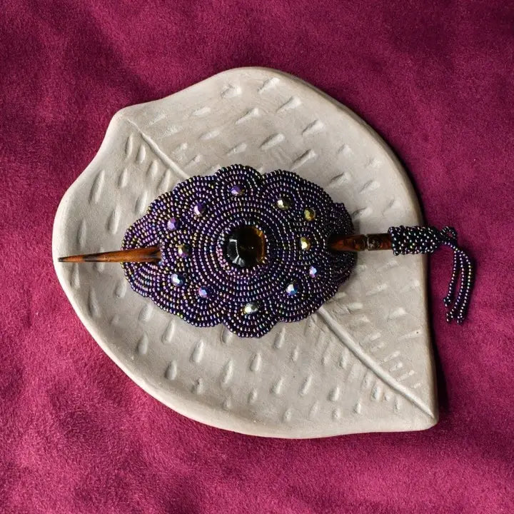 Barrettes: Hand-Beaded (Various Colors)