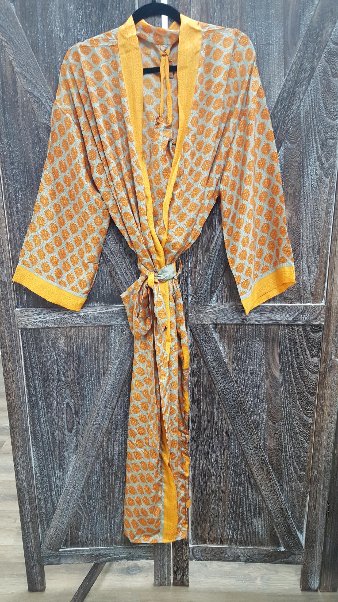 Robes: Upcycled Silk Long Kimono (Various Designs/Colors)