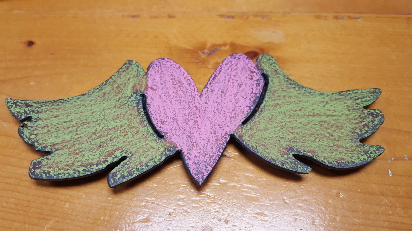 Magnet: Heart with Wings (Various Colors)