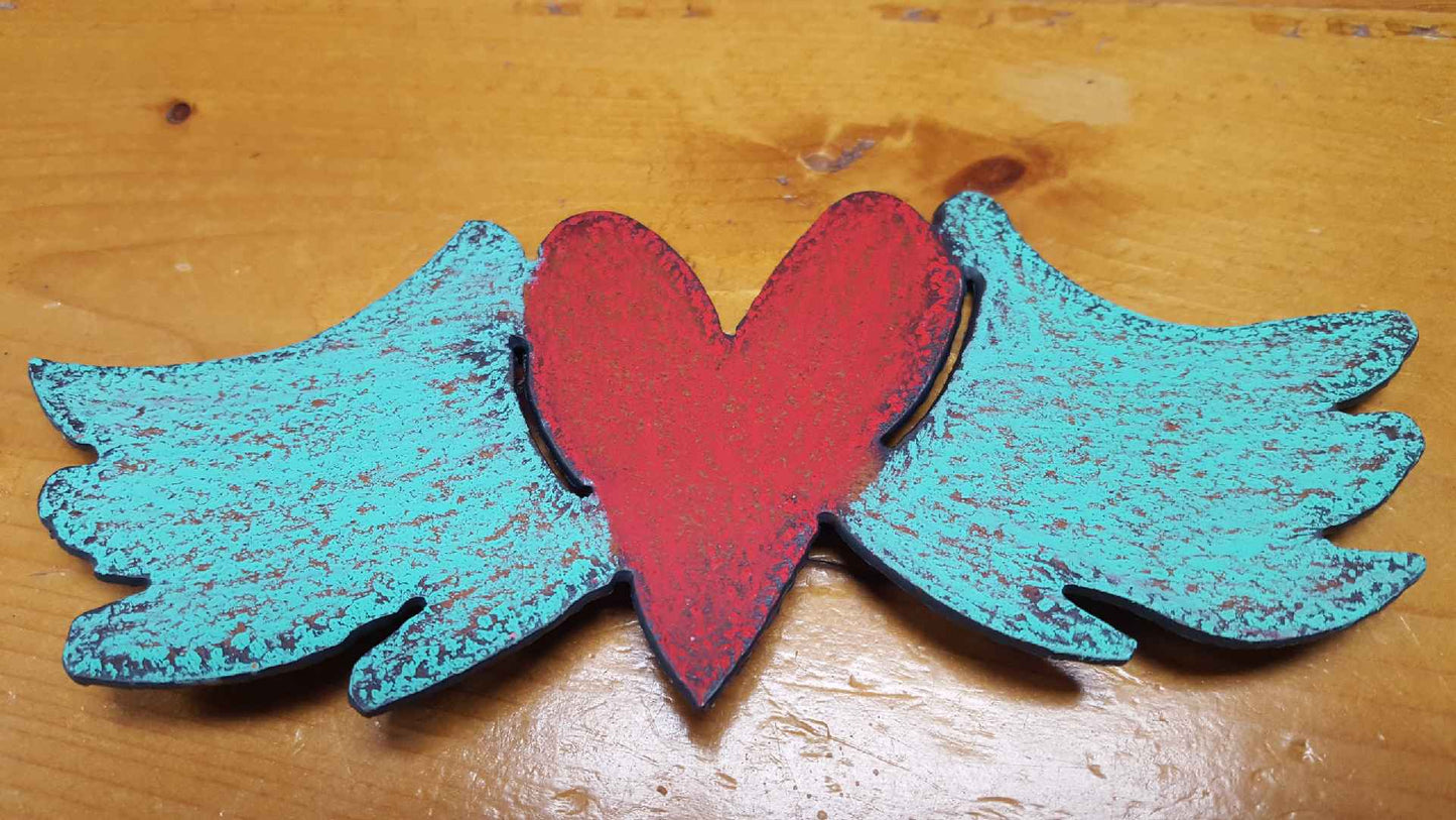 Magnet: Heart with Wings (Various Colors)