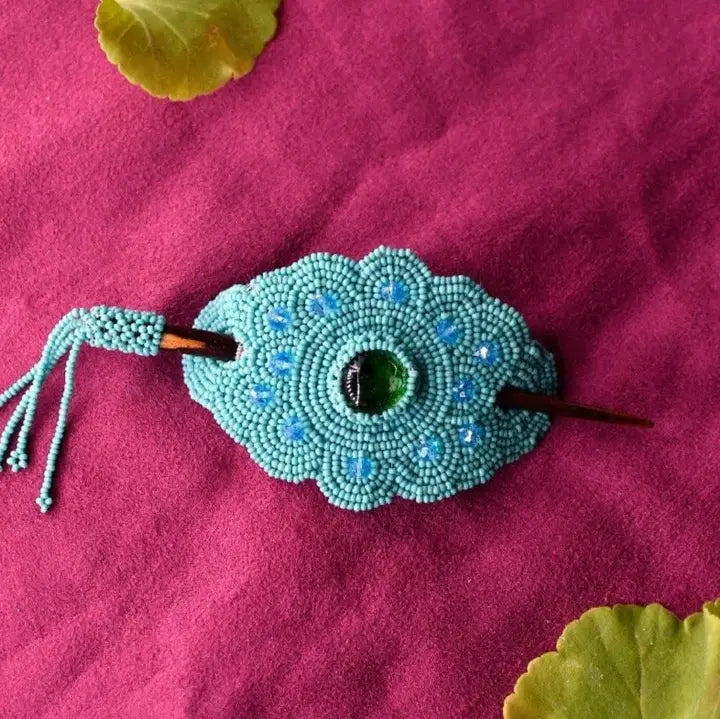 Barrettes: Hand-Beaded (Various Colors)