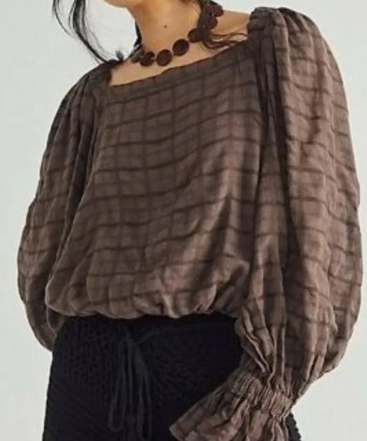 Blouse: Lightweight cotton-blend top. (Second Chances)