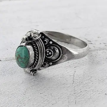 Rings: Poison Ring - Turquoise & Silver