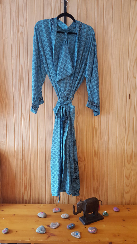 Robes: Upcycled Silk Long Kimono (Various Designs/Colors)