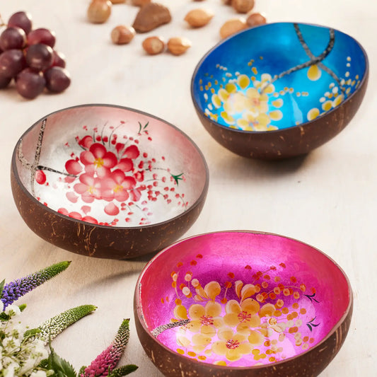 Bowl: Hand-Painted Coconuts (Three Colors)