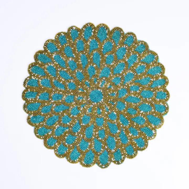 Placemat: Floral Beaded