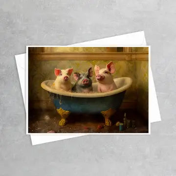 Cards: Pigs in Bathtub