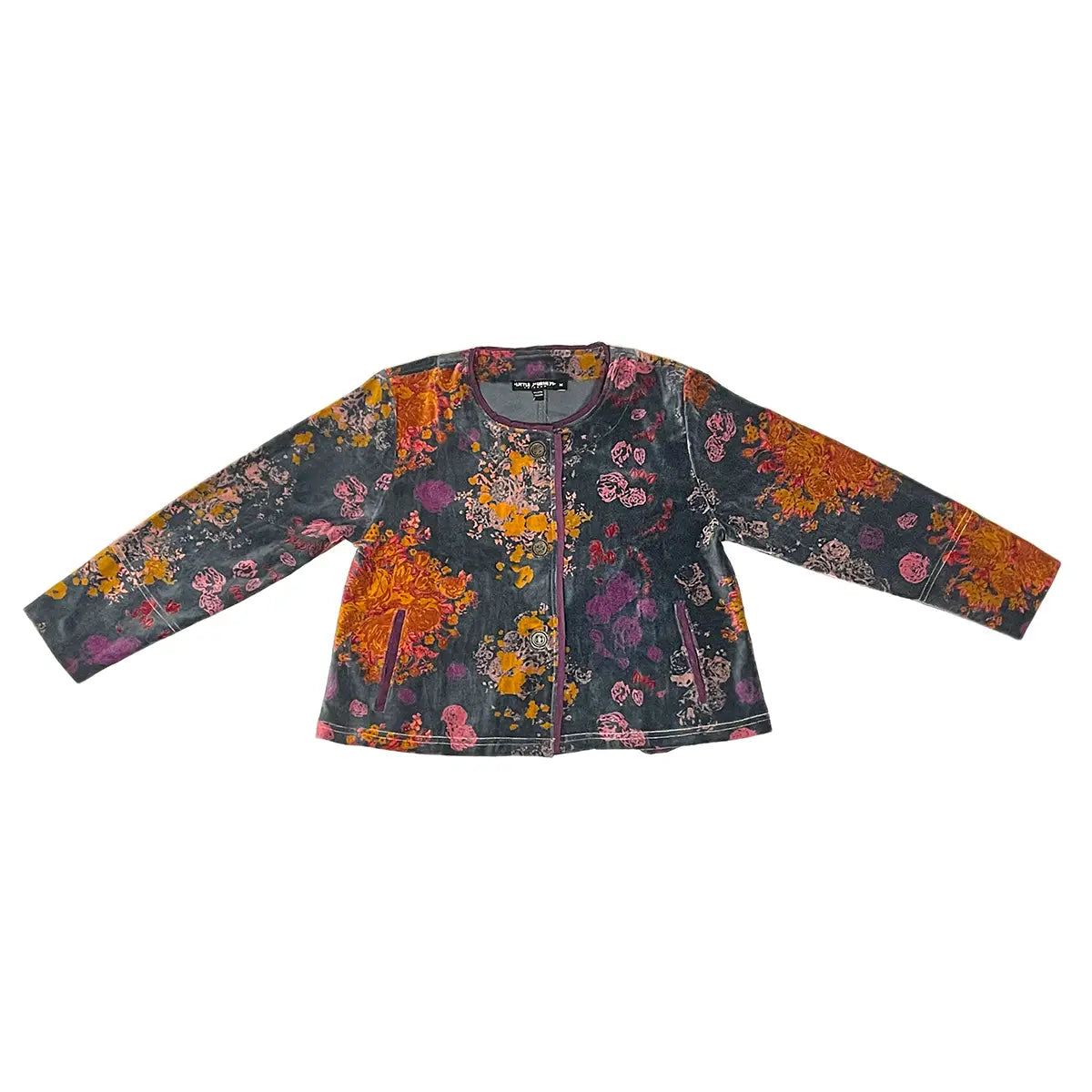 Jacket: Cropped Stitching Velvet