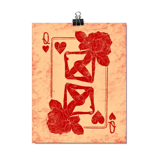 Art Print: Rose the Queen of Hearts Botanical Lady