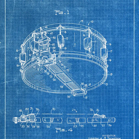 Art Print: Snare Drum 1963 Patent