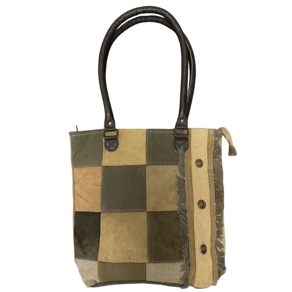 Tote: Recycled Military Tent Patchwork